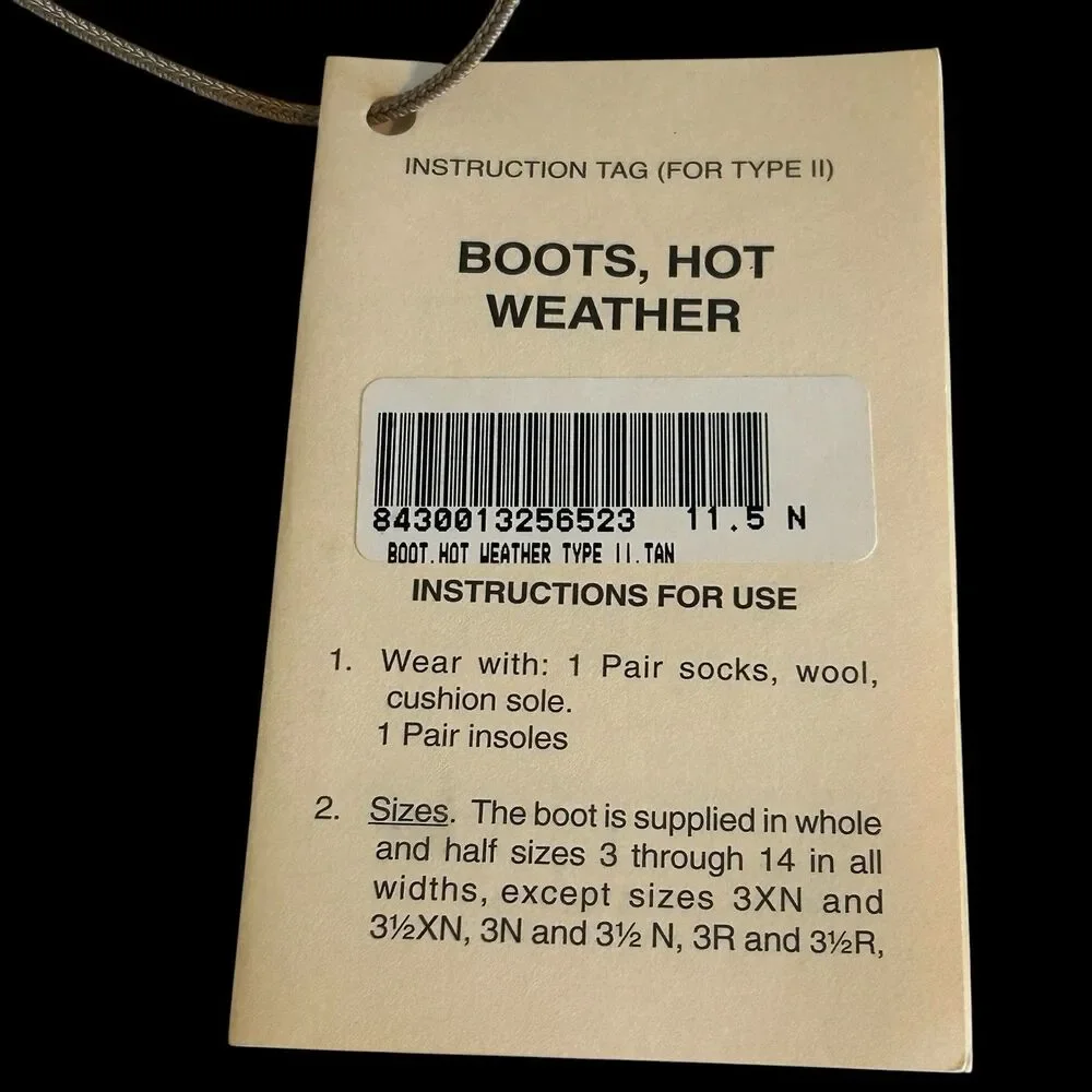 RO Search Combat Boots Size 11.5N Hot Weather Desert Tan Military New With Tag